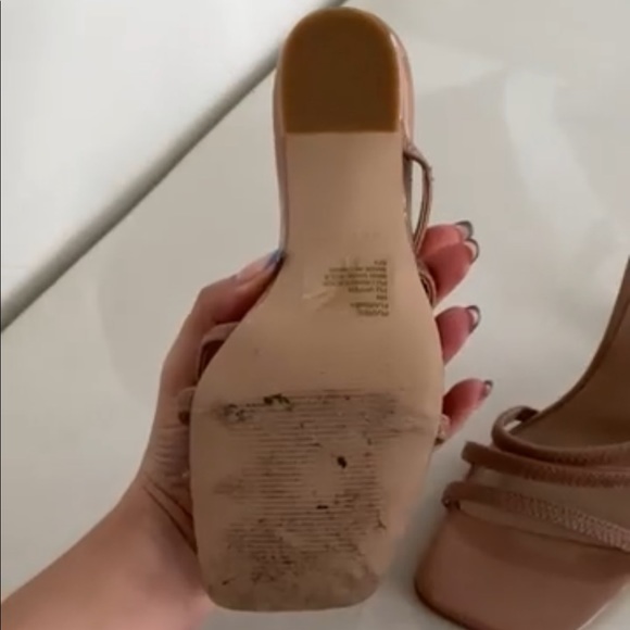 Steve Madden Strapy heels sandal nude - size 6M worn once ! - Picture 3 of 4